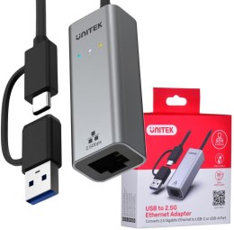 Adapter Unitek U1313C USB-A/C na RJ45 2.5G Ethernet
