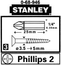 BIT PH2 ST-0-68-946 1/4 " STANLEY