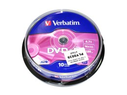 DVD+R VERBATIM 4,7GB 16X CAKE-10szt.