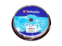 CD-R VERBATIM 700MB 52X EXTRA PROT. CAKE 10szt