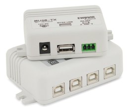 Aktywny przedłużacz myszy USB z separowanym odbiornikiem EWIMAR MUSB-4/1/So v3.2
