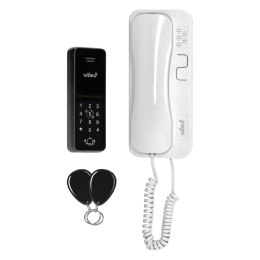 ERIN, zestaw domofonowy jednorodzinny, 2-żyłowy, szyfrator, RFID, biały