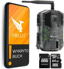 Fotopułapka GSM ORLLO Huntercam 3 + KARTA PAMIĘCI microSD GOODRAM CL10 64GB