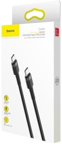 KABEL USB-C / USB-C Baseus Cafule CATKLF-HG1 200cm 60W 3A PD 2.0 QC 3.0 CZARNO-SZARY W OPLOCIE