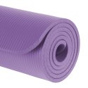 Mata gimnastyczna do ćwiczeń joga, pilates, fitness, 183x61cm, grubość 1cm, materiał NBR, fioletowa, REBEL ACTIVE