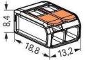 Szybkozłączka uniwersalna LINKA/DRUT 2x 0,2-4mm2 WAGO 221-412 (1szt.)