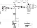 Uchwyt biurkowy przegubowy na 2 monitory Spacetronik SPA-120 Uchwyt biurkowy przegubowy na 2 monitory Spacetronik SPA-120