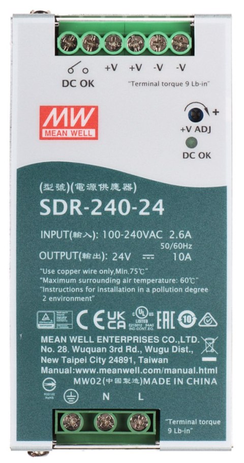 ZASILACZ IMPULSOWY SDR-240-24 MEAN WELL ZASILACZ IMPULSOWY SDR-240-24 MEAN WELL