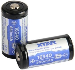 Akumulatorek 16340 / R-CR123 3,7V Xtar 650mAh (1 szt.) z zabezpieczeniem