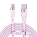 Kabel USB - USB typu C 1 m silikonowy różowy Kruger&Matz Basic