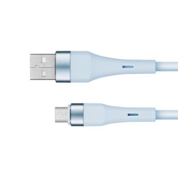 Kabel USB - microUSB 1 m silikonowy niebieski Kruger&Matz Basic