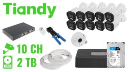 ZESTAW DO MONITORINGU TIANDY-NVR10-10IPCB 10 KAMER + REJESTRATOR TIANDY