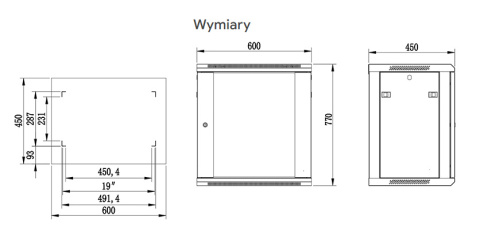 W6415/B - szafa Rack 19" - 600x450x15U W6415/B - szafa Rack 19" - 600x450x15U