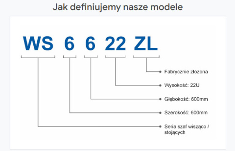 WS6522ZL/B - szafa Rack 19" - 600x500x22U WS6522ZL/B - szafa Rack 19" - 600x500x22U