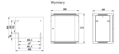 W6404/W - szafa Rack 19'' - 600x450x4U (Rozłożona) W6404/W - szafa Rack 19'' - 600x450x4U (Rozłożona)