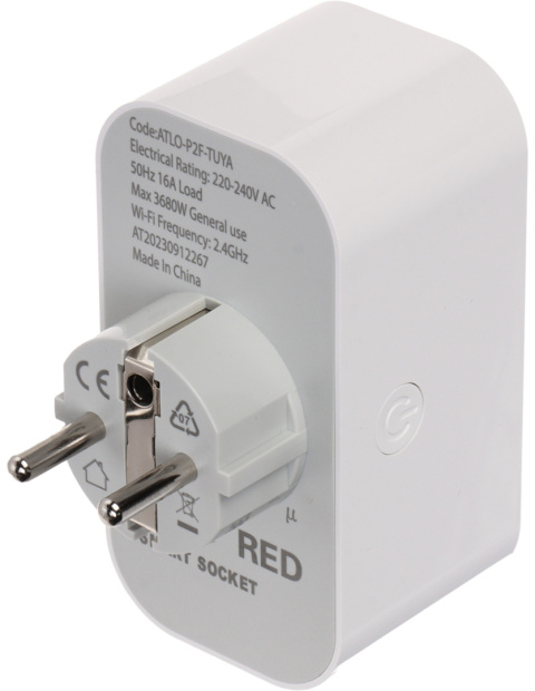 INTELIGENTNE GNIAZDO ELEKTRYCZNE ATLO-P2F-TUYA Wi-Fi, Tuya Smart INTELIGENTNE GNIAZDO ELEKTRYCZNE ATLO-P2F-TUYA Wi-Fi, Tuya Smart