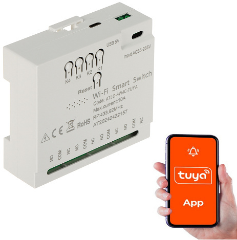 INTELIGENTNY PRZEŁĄCZNIK ATLO-SW4C-TUYA Wi-Fi, Tuya Smart INTELIGENTNY PRZEŁĄCZNIK ATLO-SW4C-TUYA Wi-Fi, Tuya Smart