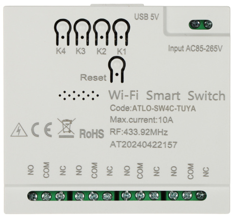 INTELIGENTNY PRZEŁĄCZNIK ATLO-SW4C-TUYA Wi-Fi, Tuya Smart INTELIGENTNY PRZEŁĄCZNIK ATLO-SW4C-TUYA Wi-Fi, Tuya Smart