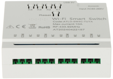 INTELIGENTNY PRZEŁĄCZNIK ATLO-SW4C-TUYA Wi-Fi, Tuya Smart INTELIGENTNY PRZEŁĄCZNIK ATLO-SW4C-TUYA Wi-Fi, Tuya Smart