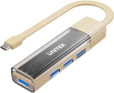 Unitek Hub dwukierunkowy USB C/USB A 5Gbps kremowy