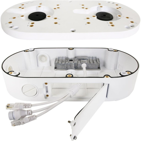 Adapter ścienny/sufitowy, wewnętrzny/zewnętrzny z wbudowanym switchem PoE NVS-4020JBD Adapter ścienny/sufitowy, wewnętrzny/zewnętrzny z wbudowanym switchem PoE NVS-4020JBD