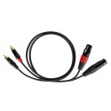 Kabel połączeniowy Cabletech XLR - 2RCA 1m