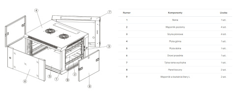 D6606ZL/B - szafa Rack 19" dwusekcyjna - 600x600x6U D6606ZL/B - szafa Rack 19" dwusekcyjna - 600x600x6U