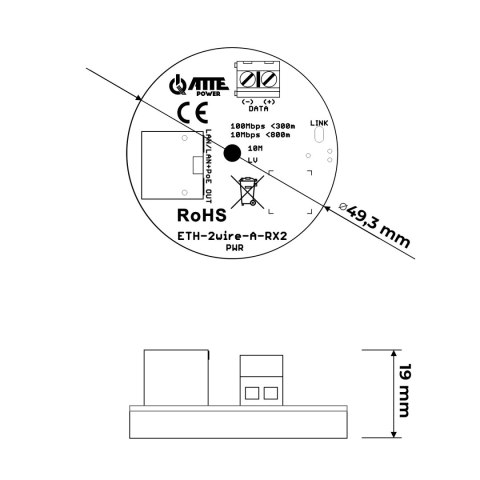 ZESTAW KONWERTERÓW UTP / 2-WIRE DO TRANSMISJI LAN+POE ETH-2WIRE-A-SET2 KOMPLET 2 SZT ATTE ZESTAW KONWERTERÓW UTP / 2-WIRE DO TRANSMISJI LAN+POE ETH-2WIRE-A-SET2 KOMPLET 2 SZT ATTE