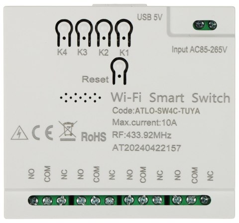 INTELIGENTNY PRZEŁĄCZNIK ATLO-SW4C-TUYA Wi-Fi, Tuya Smart INTELIGENTNY PRZEŁĄCZNIK ATLO-SW4C-TUYA Wi-Fi, Tuya Smart