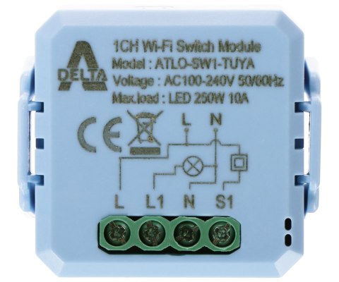 INTELIGENTNY STEROWNIK OŚWIETLENIA LED ATLO-SW1-TUYA Wi-Fi, Tuya Smart INTELIGENTNY STEROWNIK OŚWIETLENIA LED ATLO-SW1-TUYA Wi-Fi, Tuya Smart