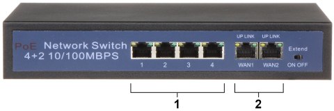 Switch PoE APTI-POE0402-60W 6-PORTOWY Switch PoE APTI-POE0402-60W 6-PORTOWY