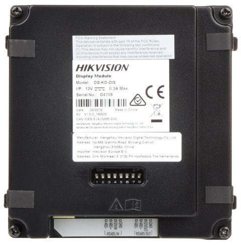 MODUŁ WYŚWIETLACZA DS-KD-DIS Hikvision MODUŁ WYŚWIETLACZA DS-KD-DIS Hikvision