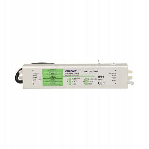 Zasilacz do Oświetlenia LED 12V, 50W, IP67 Zasilacz do Oświetlenia LED 12V, 50W, IP67
