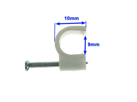 TRZYMAK NA KABLE UCHWYT KABLA 9mm 100 sztuk BIAŁY TRZYMAK NA KABLE UCHWYT KABLA 9mm 100 sztuk BIAŁY