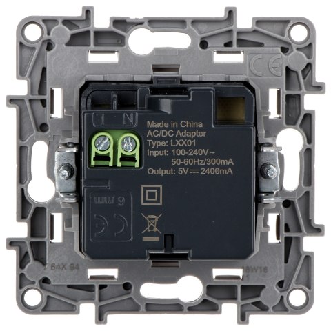 GNIAZDO ŁADOWANIA LE-764594 Niloe 2 PORTY USB 2.4A/5V LEGRAND GNIAZDO ŁADOWANIA LE-764594 Niloe 2 PORTY USB 2.4A/5V LEGRAND
