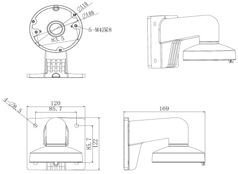 UCHWYT KAMERY DS-1272ZJ-110 Hikvision UCHWYT KAMERY DS-1272ZJ-110 Hikvision