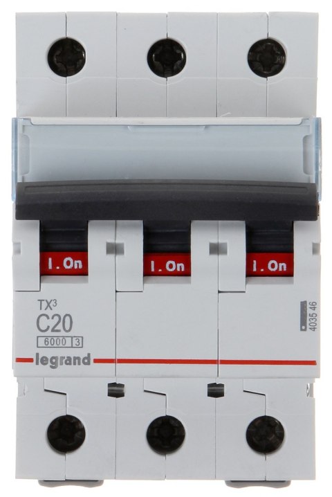 WYŁĄCZNIK NADPRĄDOWY LE-403546 TRÓJFAZOWY 20 A TYP C LEGRAND WYŁĄCZNIK NADPRĄDOWY LE-403546 TRÓJFAZOWY 20 A TYP C LEGRAND