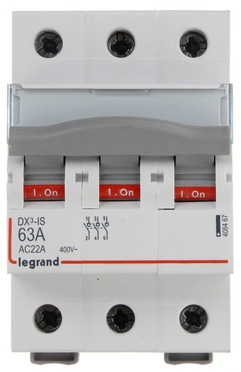 ROZŁĄCZNIK IZOLACYJNY LE-406467 TRÓJFAZOWY 63 A LEGRAND ROZŁĄCZNIK IZOLACYJNY LE-406467 TRÓJFAZOWY 63 A LEGRAND