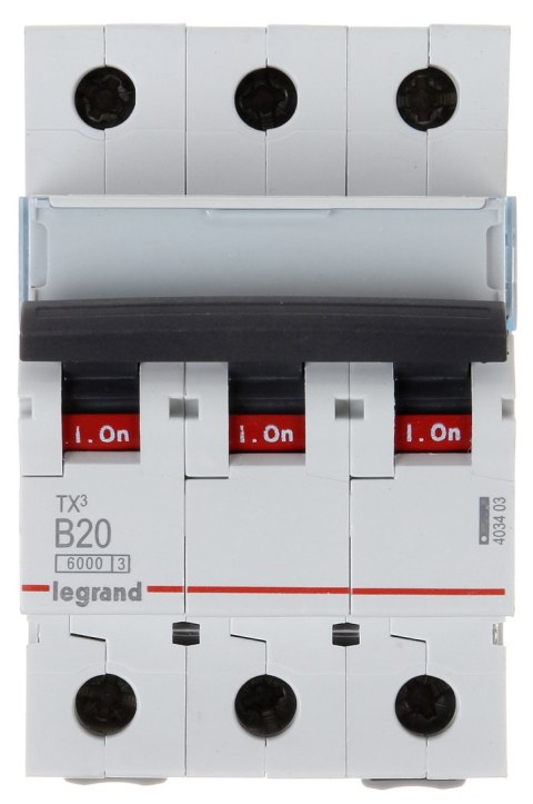 WYŁĄCZNIK NADPRĄDOWY LE-403403 TRÓJFAZOWY 20 A TYP B LEGRAND WYŁĄCZNIK NADPRĄDOWY LE-403403 TRÓJFAZOWY 20 A TYP B LEGRAND