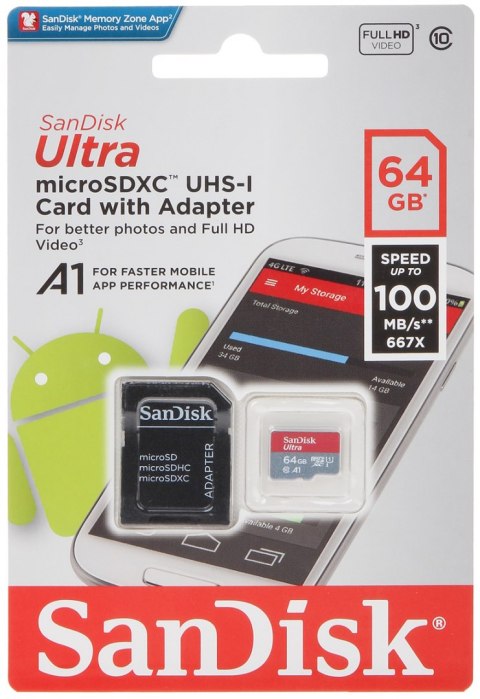 KARTA PAMIĘCI SD-MICRO-10/64-SAND UHS-I, SDXC 64 GB SANDISK KARTA PAMIĘCI SD-MICRO-10/64-SAND UHS-I, SDXC 64 GB SANDISK
