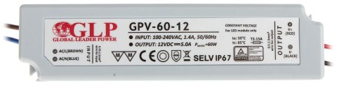 ZASILACZ IMPULSOWY 12V/5A/GPV ZASILACZ IMPULSOWY 12V/5A/GPV
