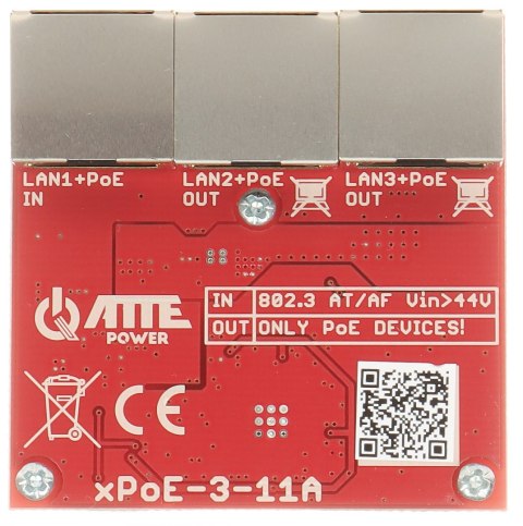 SWITCH POE / EXTENDER XPOE-3-11A 3-PORTOWY ATTE SWITCH POE / EXTENDER XPOE-3-11A 3-PORTOWY ATTE