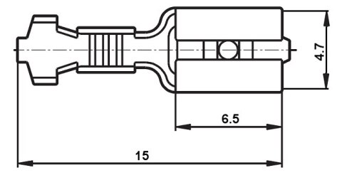 KONEKTOR ŻEŃSKI KSG-4.7/1.0*P100 KONEKTOR ŻEŃSKI KSG-4.7/1.0*P100