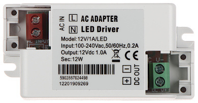 ZASILACZ IMPULSOWY 12V/1A/LED ZASILACZ IMPULSOWY 12V/1A/LED