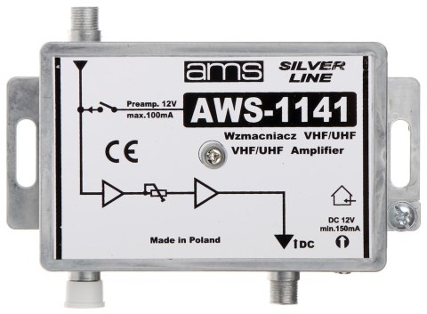 WZMACNIACZ ANTENOWY AWS-1141 21dB WZMACNIACZ ANTENOWY AWS-1141 21dB