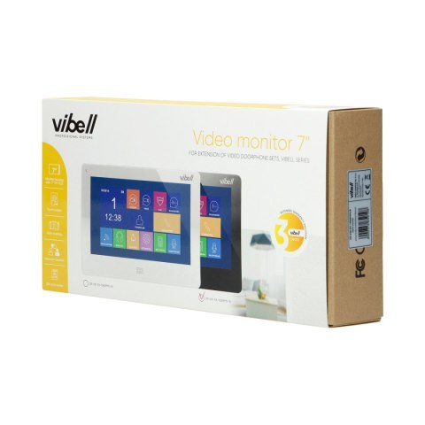 Wideo monitor bezsłuchawkowy, kolorowy, LCD 7", do zastosowania w systemach VIBELL, dotykowy ekran, moduł pamięci, gniazdo na k Wideo monitor bezsłuchawkowy, kolorowy, LCD 7", do zastosowania w systemach VIBELL, dotykowy ekran, moduł pamięci, gniazdo na k