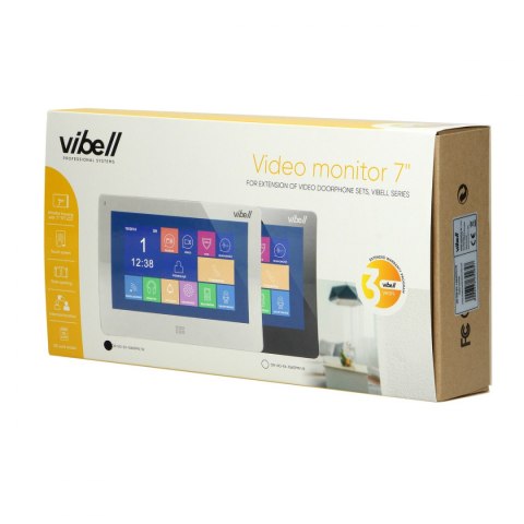 Wideo monitor bezsłuchawkowy, kolorowy, LCD 7", do zastosowania w systemach VIBELL, dotykowy ekran, moduł pamięci, gniazdo na k Wideo monitor bezsłuchawkowy, kolorowy, LCD 7", do zastosowania w systemach VIBELL, dotykowy ekran, moduł pamięci, gniazdo na k