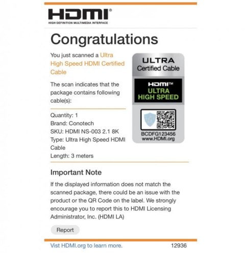 Kabel Hdmi Conotech NS-003 8K ver. 2.1 - 3m Kabel Hdmi Conotech NS-003 8K ver. 2.1 - 3m