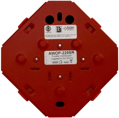 Puszka instalacyjna rozgałęźna 2x2,5mm2 AWOP-225 S/R Puszka instalacyjna rozgałęźna 2x2,5mm2 AWOP-225 S/R