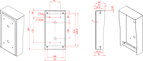 OSŁONA ALUMINIOWA DO MONTAŻU NATYNKOWEGO STACJI OS-6N OSŁONA ALUMINIOWA DO MONTAŻU NATYNKOWEGO STACJI OS-6N